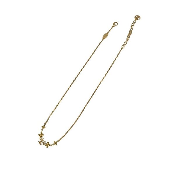 LOUIS VUITTON Gold Monogram Necklace - Picture 4 of 8